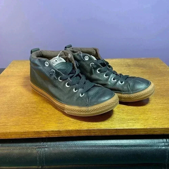 Vintage Converse Men's Sneakers 6 Black All Star Chuck Taylor‎ Street Mid Retro - Picture 1 of 8